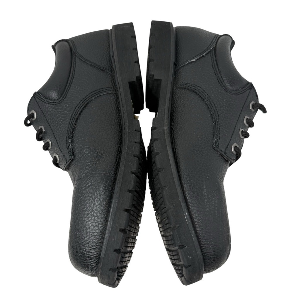Skechers Black Pebbled Leather Relaxed Fit Slip Resistant Lace Up Shoes Size 11 - Picture 9 of 15
